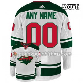 Minnesota Wild Custom Adidas Wit Authentic Shirt - Kinderen